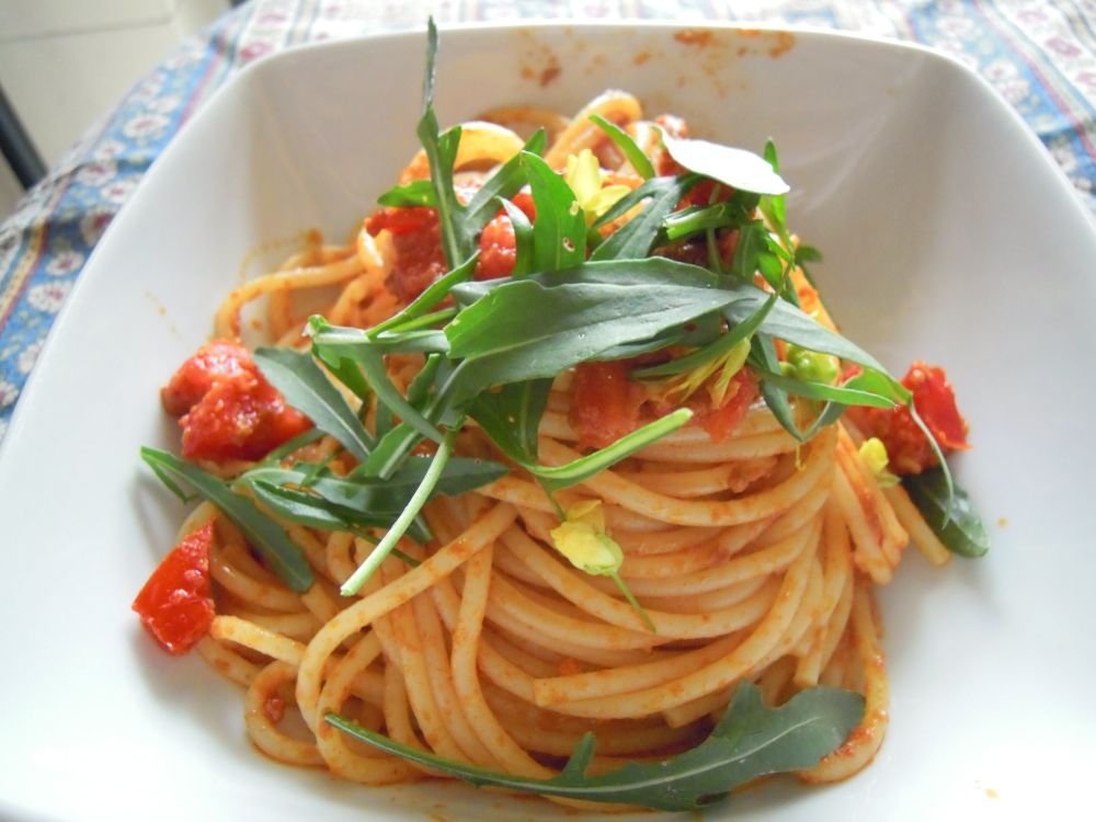 Spaghetti, 'nduja e rucola - passo 10