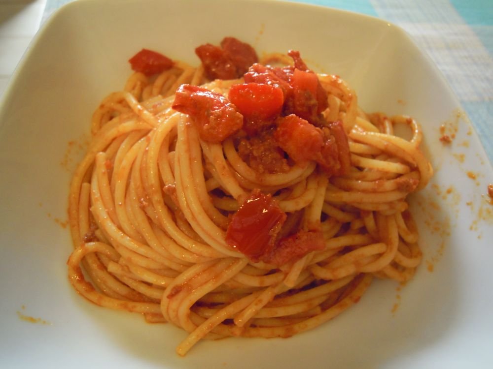 Spaghetti, 'nduja e rucola - passo 10
