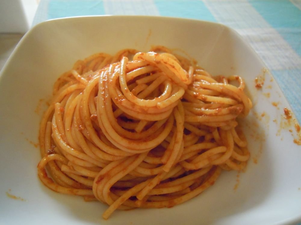 Spaghetti, 'nduja e rucola - passo 10